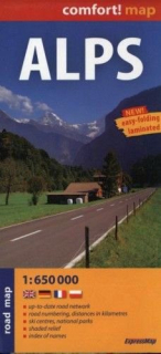 Alps - Comfort! map - Road map 1:650 000